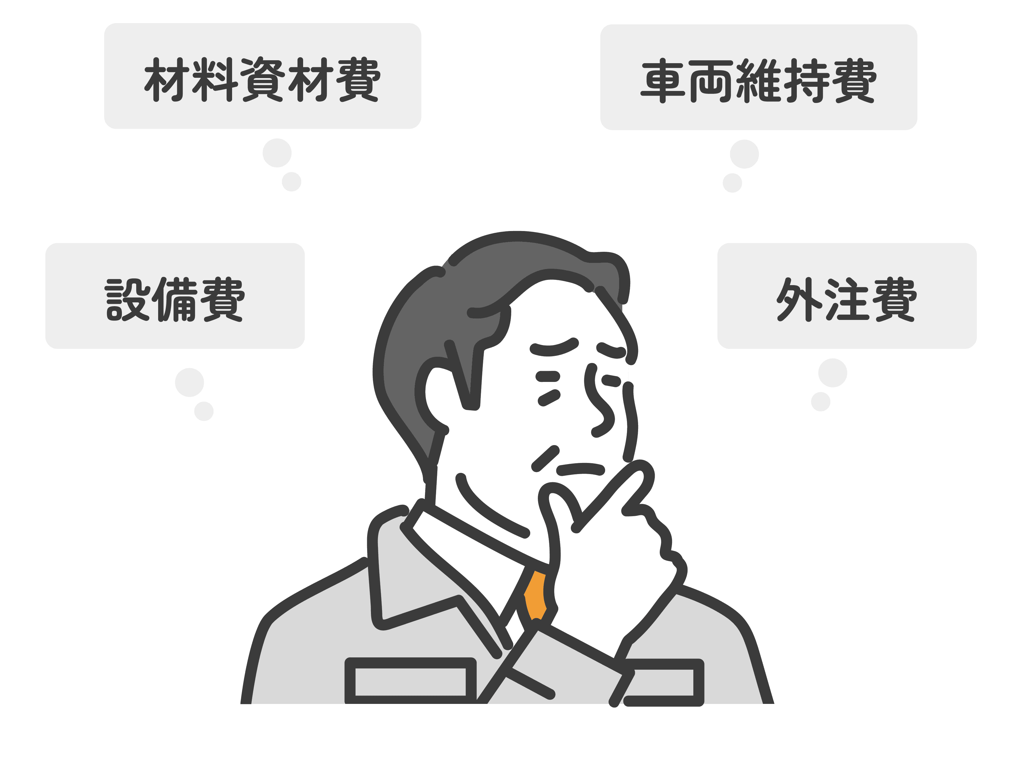 悩んでいる経営者のイラスト